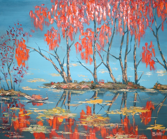 Tranh Sơn Dầu Rừng Lá Đỏ